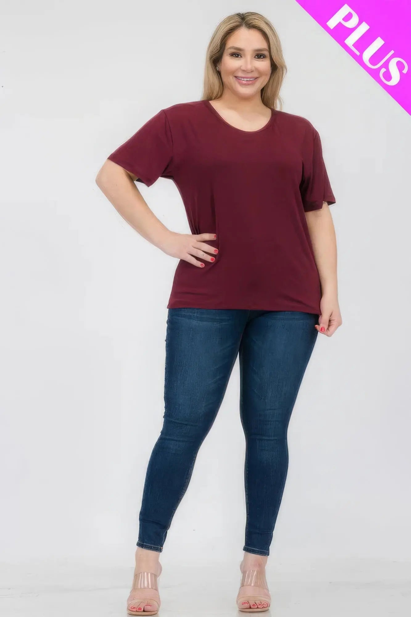 Plus Size Basic Short Sleeve T-shirt Bargain Buzz
