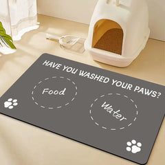 Dog Food Mat-Absorbent Cat Dog Mat for Food and Water Bowl No Stains Quick Dry Dog Water Dispenser Mat Non Skid Cat Dog Food Mat with Rubber Backing for Messy Drinkers-Dark Gray 12"x20" Bargain Buzz